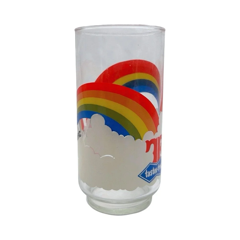 Vintage Tastee-Freez Rainbow‎ It's Tee-rific Mascot Glass Tumbler Advertising